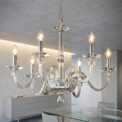 Lustre Lustre en cristal Lustre à pampilles Lampe lustre