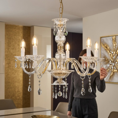 Lustre en cristal Miki Suspension Plafonnier Lampe Lustre en cristal