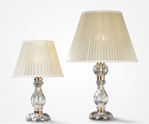 Lampe de table blanche transparente style antique lustre en cristal
