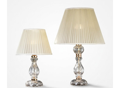 Lampe de table blanche transparente style antique lustre en cristal