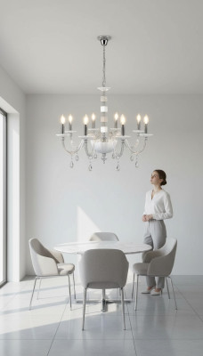 Lustre en cristal, Lustre luminaire suspendu, Plafonnier, Lampe