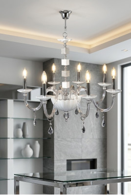 Lustre en cristal, Lustre luminaire suspendu, Plafonnier, Lampe