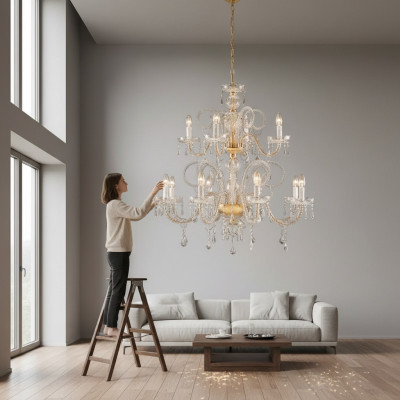 Lustre en cristal Suspension Lustre Plafonnier Lampe