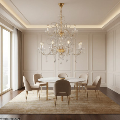 Lustre en cristal Suspension Lustre Plafonnier Lampe