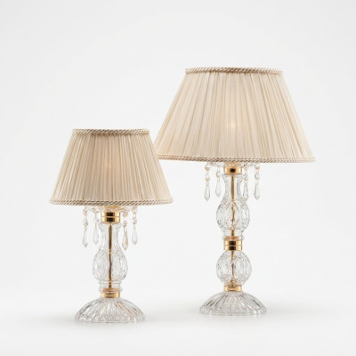 Style antique Lampe de table beige Lustre Lampe de table Lampes en cristal