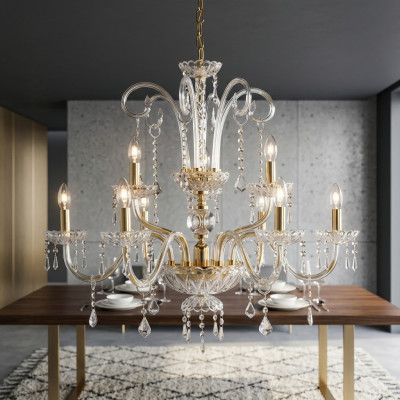 Lustre lampe suspension Lampes éclairage Chandelier or Lampe