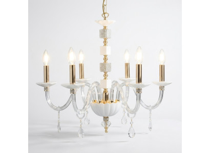 Lustre suspendu Lustre en cristal blanc Lustre de luxe Lampes lumineuses
