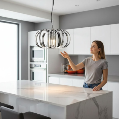 Lustre suspendu Gris Lustre de luxe Nouveau Plafonnier Moderne Lampe