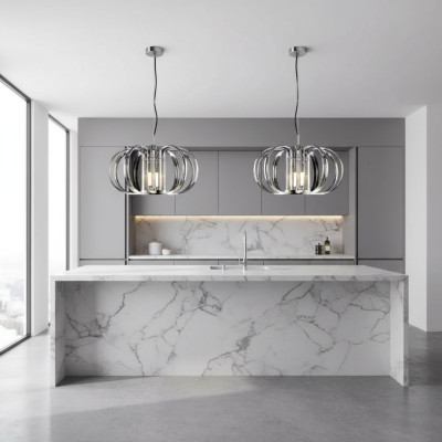 Lustre suspendu Gris Lustre de luxe Nouveau Plafonnier Moderne Lampe