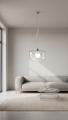 Suspension moderne et transparente, design de lustre de plafond à suspendre