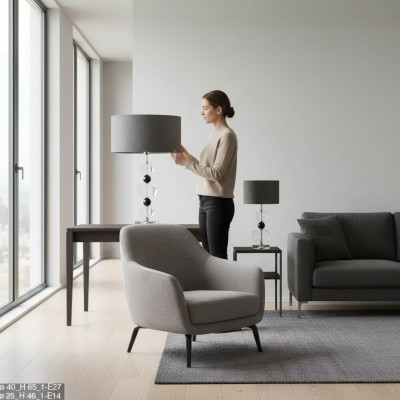 Lampe de table élégante Gris Lampe Lampe moderne Lampe de table nouvelle