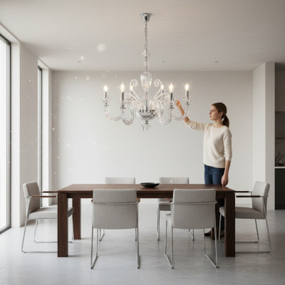 Lustre de luxe Plafonnier Lampes classiques Lustre en cristal