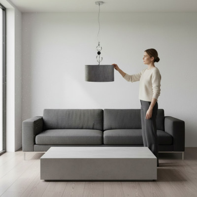Lustre Plafond Lustre Gris Classique Lampe Suspension nouvelle
