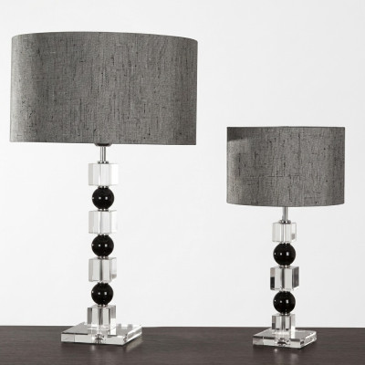 Lampe de chevet classique, lampe de table grise, lampe de table luxueuse
