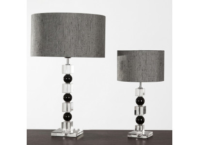 Lampe de chevet classique, lampe de table grise, lampe de table luxueuse
