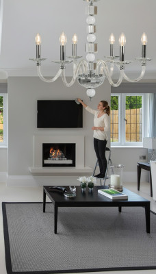 Lustre en cristal Lustre blanc Lustre Plafonnier Lustre