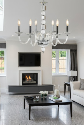 Lustre en cristal Lustre blanc Lustre Plafonnier Lustre