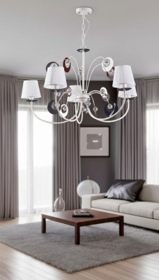 Lustre luxueux 4x Lampes Plafonnier Art déco Blanc neuf