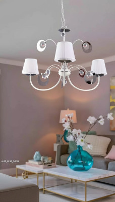 Luxueux Lustre 3x Lampes Plafonnier Art déco Blanc neuf