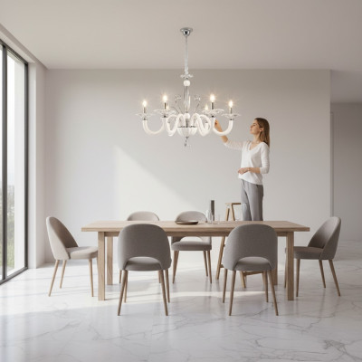 Lustre en cristal suspension plafonnier élégant lustre suspendu au plafond