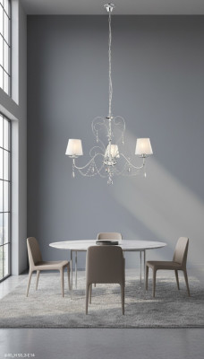 Lustre suspendu en cristal luxueux élégant 3x Lampes Lustre de plafond