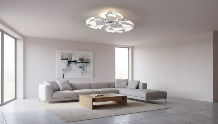 Nouveau lustre contemporain de style chandelier de luxe gris.