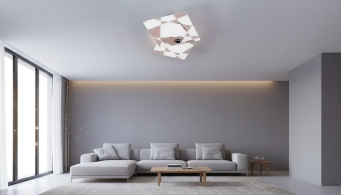 Lustre de plafond design moderne de luxe, suspension de plafond, lustre, 2x lampe, luminaire.