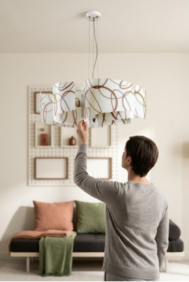 Lustre Style Contemporain Plafonnier Blanc Belle Luminaire