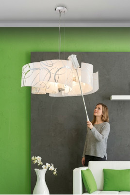 Lustre élégant Moderne Blanc Lumière Suspendue avec 6x Lampes