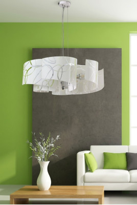 Lustre élégant Moderne Blanc Lumière Suspendue avec 6x Lampes