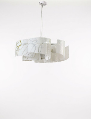 Lustre élégant Moderne Blanc Lumière Suspendue avec 6x Lampes