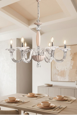 Lustre en verre de cristal, lumière suspendue, luminaire classique de plafond de luxe