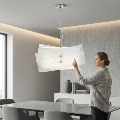Moderne lustre blanc avec 2x lampes élégant plafonnier