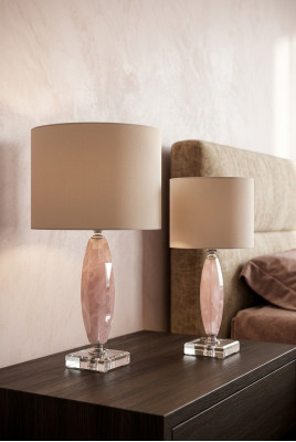 Lampe de table, lampe de bureau, lampe de bureau classique en cristal beige
