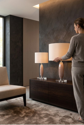 Lampe de table beige Lustre en cristal Lampe de table classique neuve