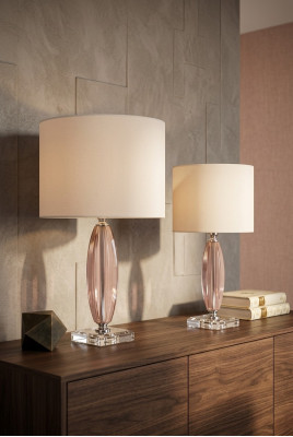 Lampe de table beige Lustre en cristal Lampe de table classique neuve