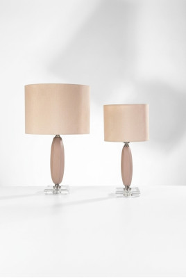 Lampe de table beige Lustre en cristal Lampe de table classique neuve