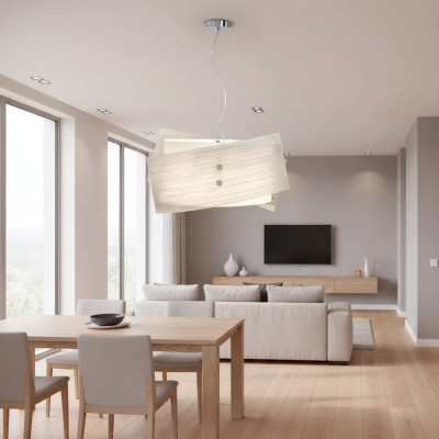 Élégante suspension classique blanche au plafond avec 2 lampes neuves