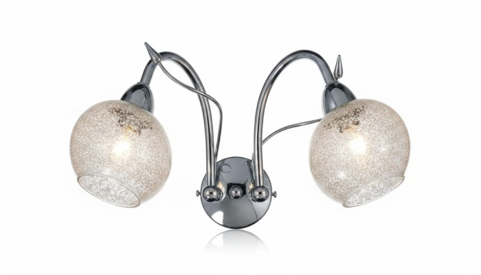 Lustre mural luxueux gris 2x lampes forme ronde décoration