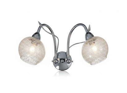Lustre mural luxueux gris 2x lampes forme ronde décoration