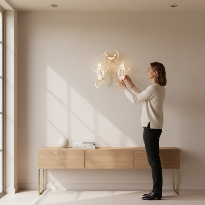 Lampe murale design Luxueuse applique murale Luminaire Lampe Lampes murales Cristal nouveau