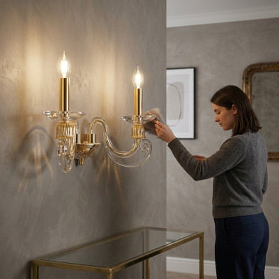 Applique murale classique Lustre Lampe murale Luminaire Cristal