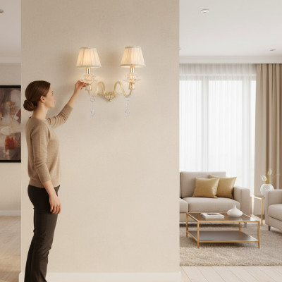Lampe murale élégante Lampe murale classique en or lustre luxueux