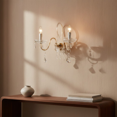 Applique murale classique Lustre de luxe Lampe en cristal Style lustre