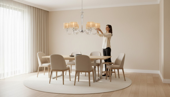 Lustre de plafond de lampes de suspension luxueux chandelier beige Lumière de plafond moderne nouvelle