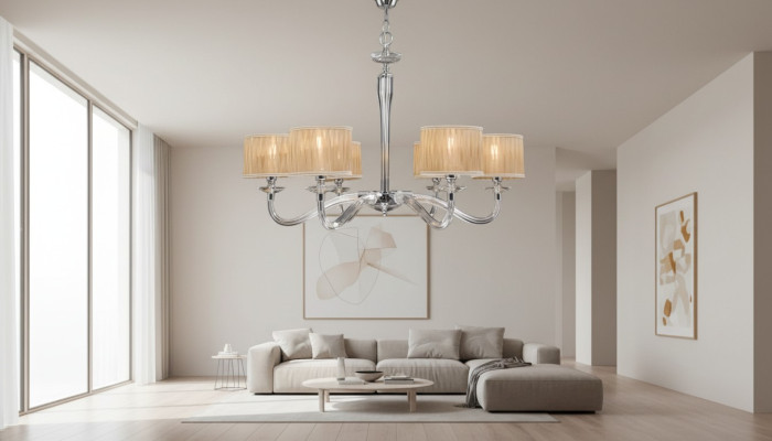 Lustre de plafond de lampes de suspension luxueux chandelier beige Lumière de plafond moderne nouvelle