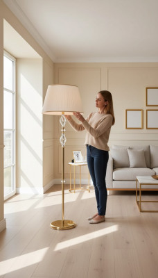 Lampe sur pied Luminaires Or Meubles Luminaire Debout Salon neuf Classique