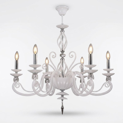 Lampe de plafond Lustre de plafond Chandelier Lustre En Verre Blanc Lampes Style Antique