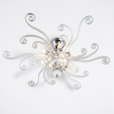 Lustre de plafond de luxe blanc Lustre Lampe de plafond Luminaires de cristal