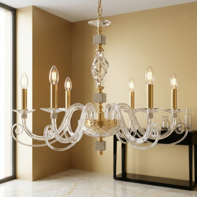Lustre de plafond de luxe Lustre Luminaire en cristal